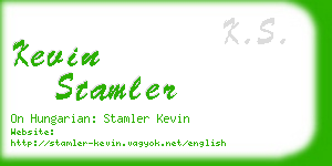 kevin stamler business card